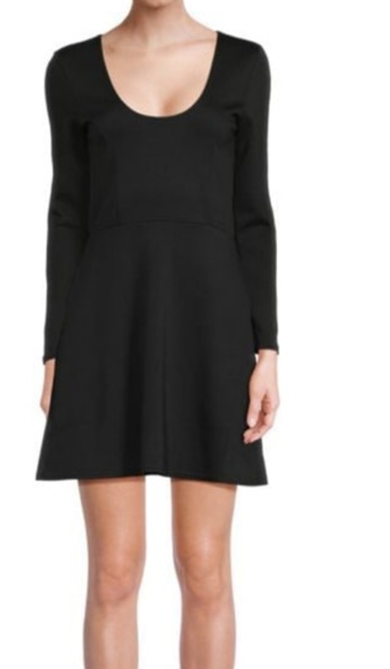 Hudson Jeans Scoopneck skater minidress dress black size X-Large XL
